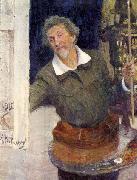 Ilya Yefimovich Repin Self-portrait at work oil on canvas